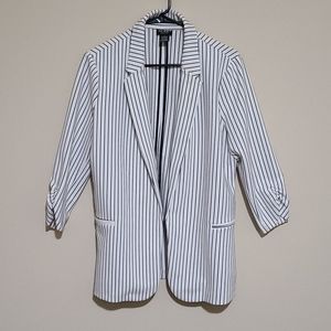 Black and white striped blazer
